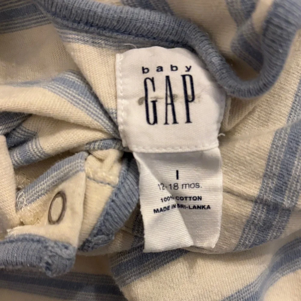 GAP Blue and White Striped Baby Jumpsuit
